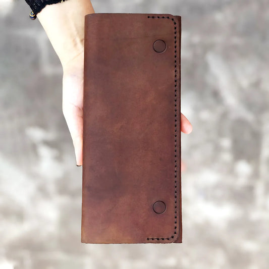 The Perfect Pouch: Leather Clutch for Women - Brown Color wolf.pk