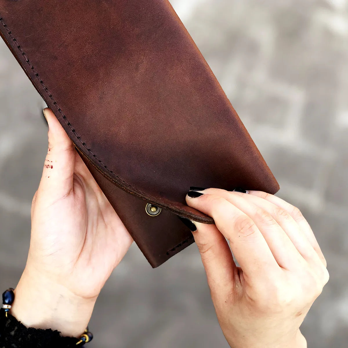 The Perfect Pouch: Leather Clutch for Women - Brown Color