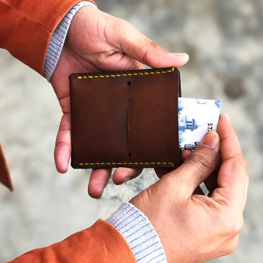 The Verve: A Leather Cardholder - Brown Color wolf.pk