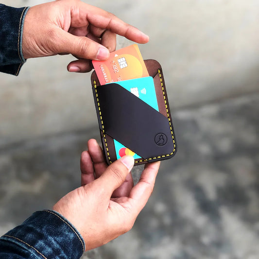 The Elysium: A leather Cardholder - Brown Color wolf.pk