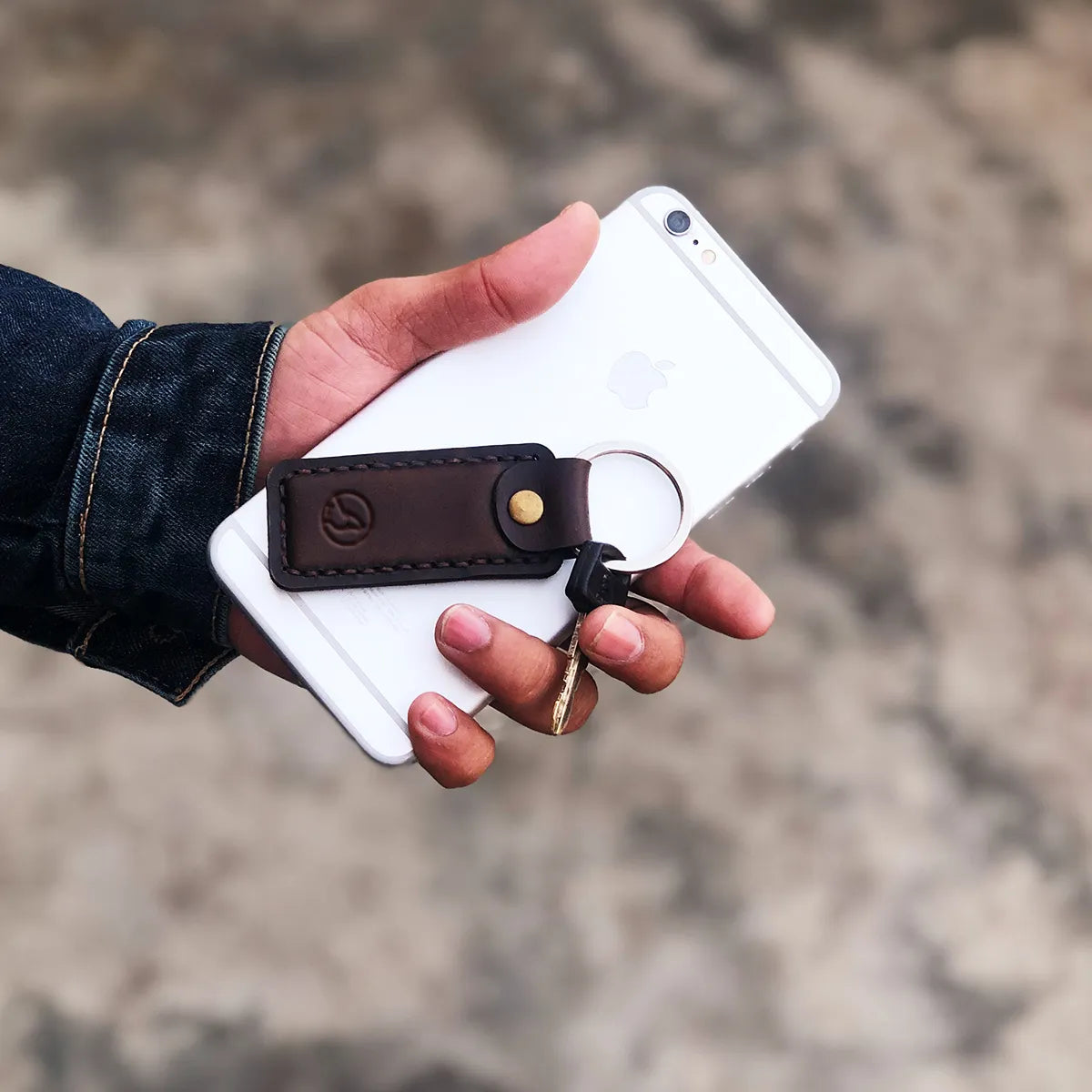 The Rectangle Shaped: A Hand-Stitched Leather Keychain