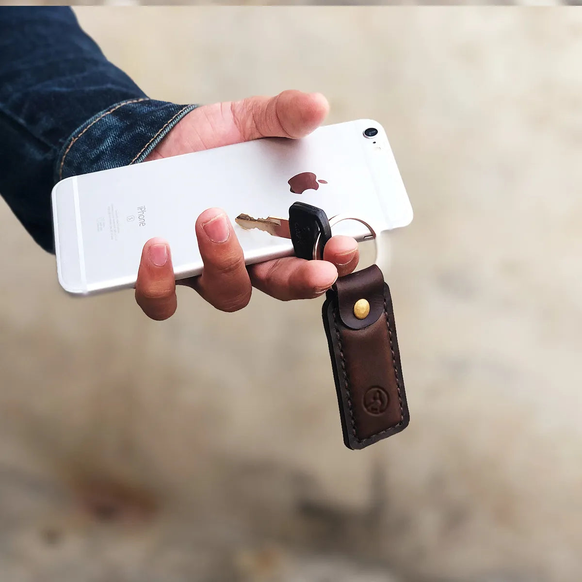 The Rectangle Shaped: A Hand-Stitched Leather Keychain