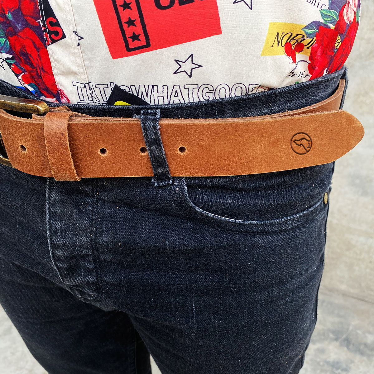 Crazy horse style Belt - Coffee & Brown