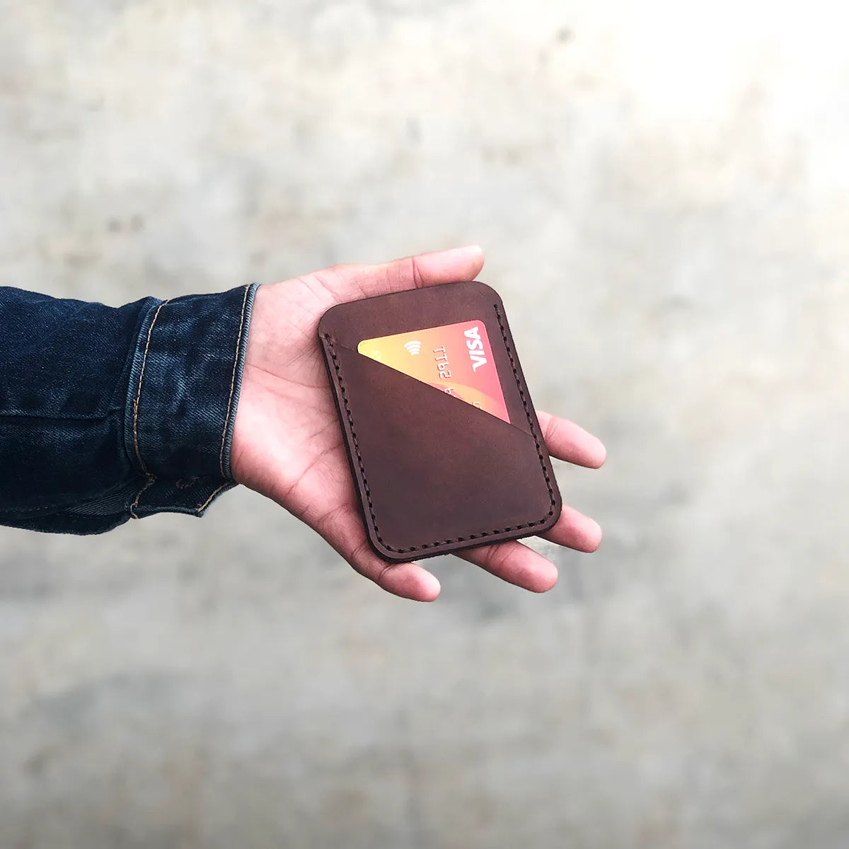 The Eminence: A leather Cardholder - Brown Color