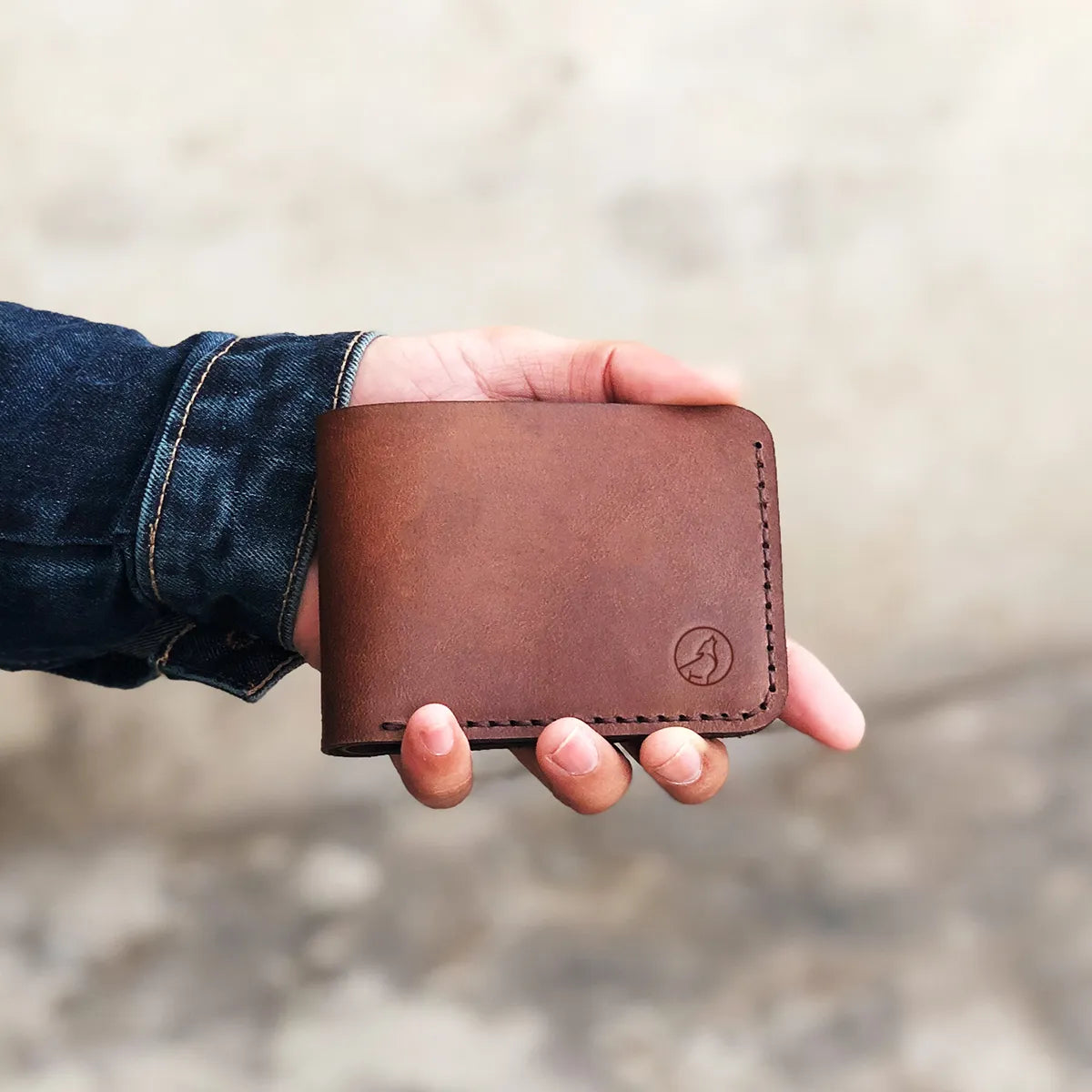 The Vortex: A Leather Bifold Wallet - Brown Color