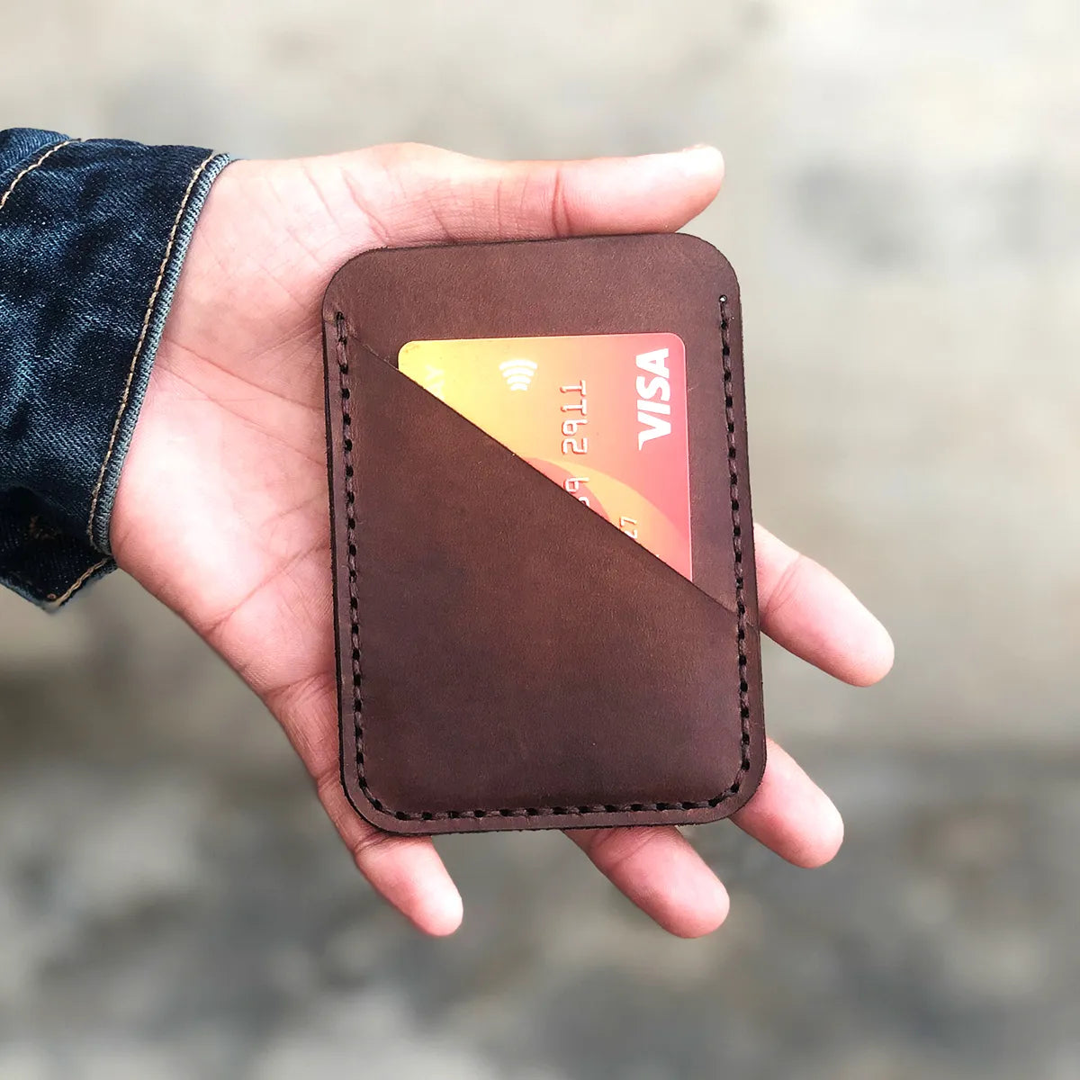 The Eminence: A leather Cardholder - Brown Color