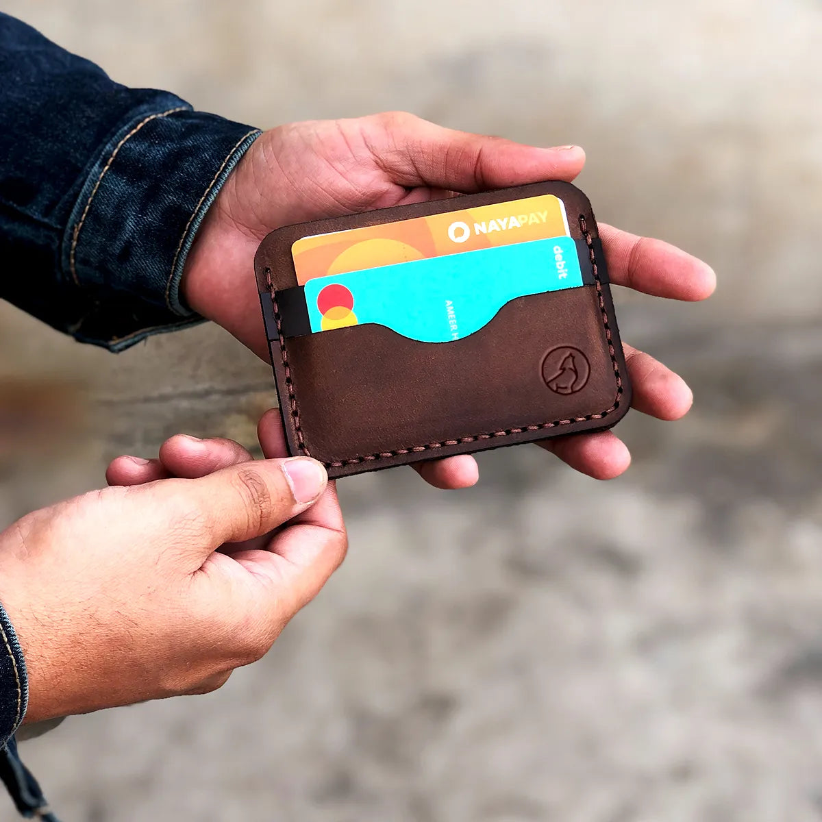 The Modernist: A Leather Cardholder Wallet - Brown Color