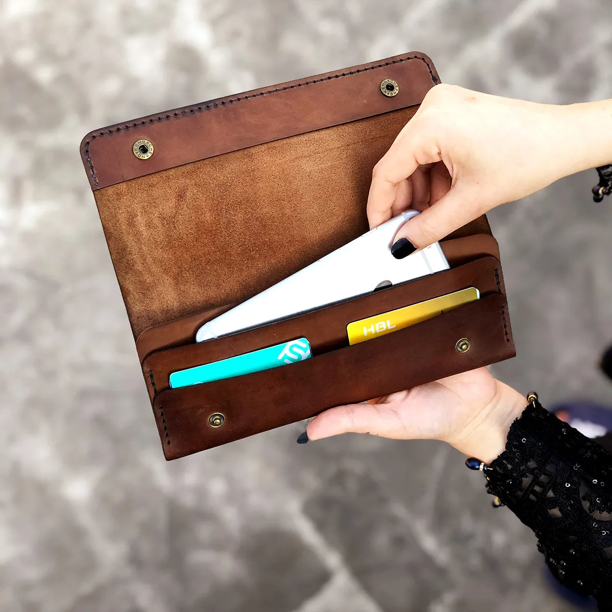 The Perfect Pouch: Leather Clutch for Women - Brown Color